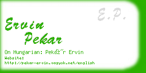 ervin pekar business card